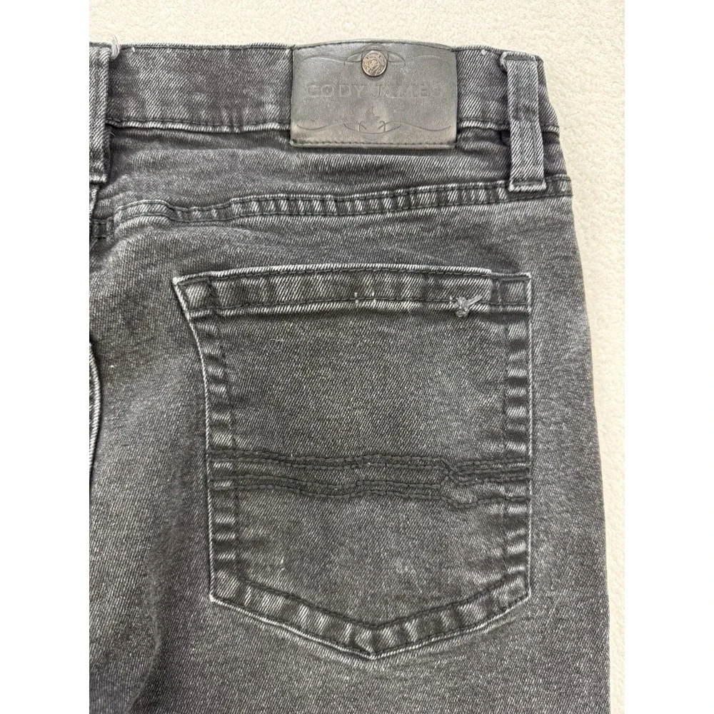 Cody James Jeans Men 36x30 Black Straight Stretch Distress‎ Denim Western